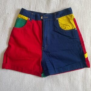 Vintage color block shorts